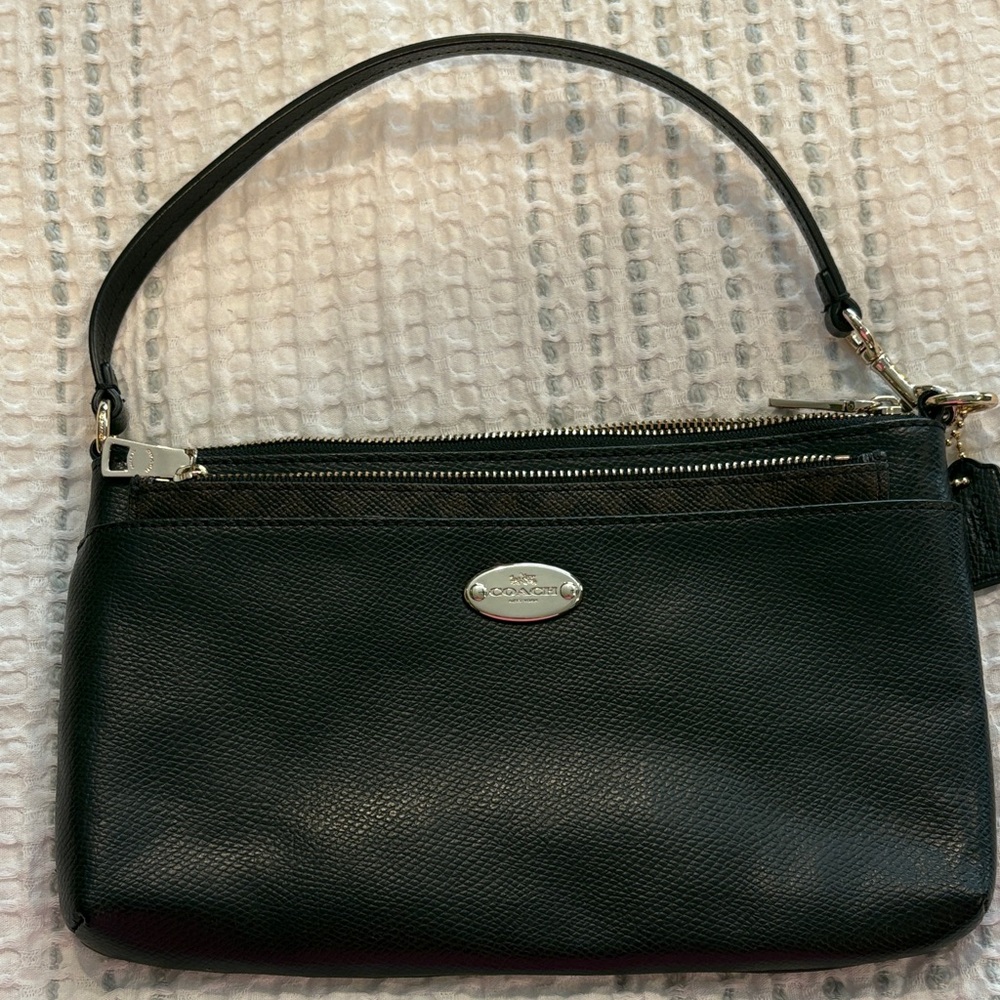 Coach Black Pebbled Leather Shoulder Bag